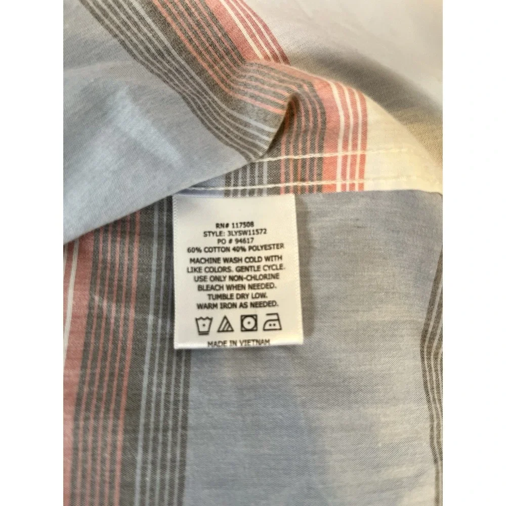 Levis Redtab Mens Button Up Medium XL Striped  Short‎ Sleeve
